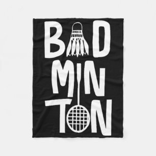 Cool Badminton Typografie met Badminton Shuttle & Fleece Deken
