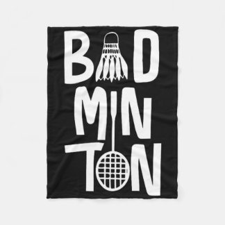 Cool Badminton Typografie met Badminton Shuttle & Fleece Deken