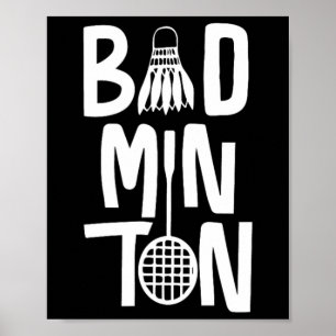 Cool Badminton Typografie met Badminton Shuttle & Poster