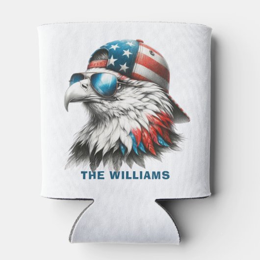 Cool Bald Eagle op 4 juli Blikjeskoeler (Achterkant)