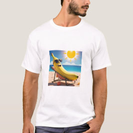 Cool Banana at the Beach - Fun Summer Cartoon T-shirt