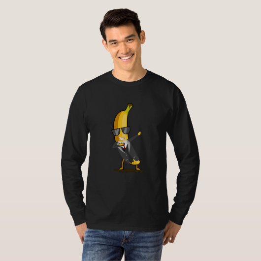 Cool Banana with Suit - Dab Funny Dansling Fruit T-shirt (Voorkant volledig)
