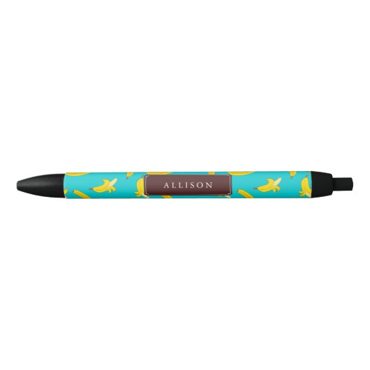 Cool Bananas Pattern Personalized Zwarte Inkt Pen (Voorkant)