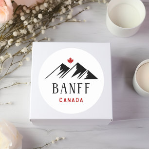 Cool Banff Canada Mountains esdoornblad licht-kleu Ronde Sticker