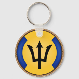 Cool Barbados-vlaggenzegel Sleutelhanger