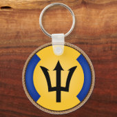 Cool Barbados-vlaggenzegel Sleutelhanger (Voorkant)