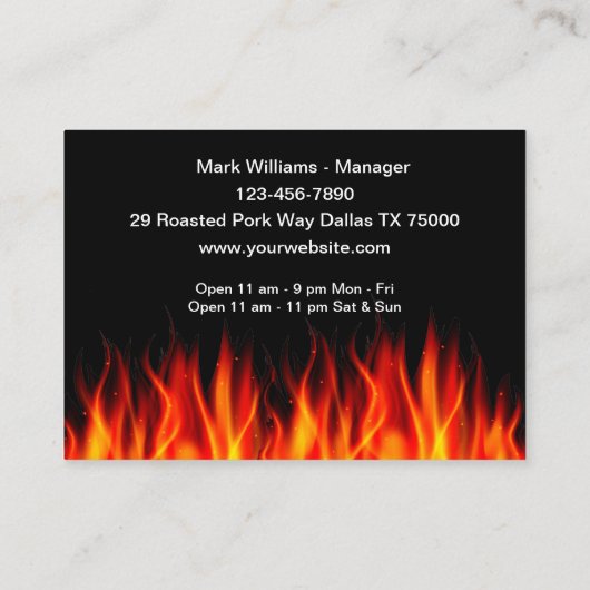 Cool Barbeque Restaurant Et Grill Carte de visite (Dos)