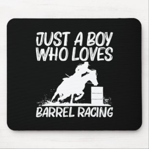 Cool Barrel Racing Art voor jongens Kinder paardri Muismat