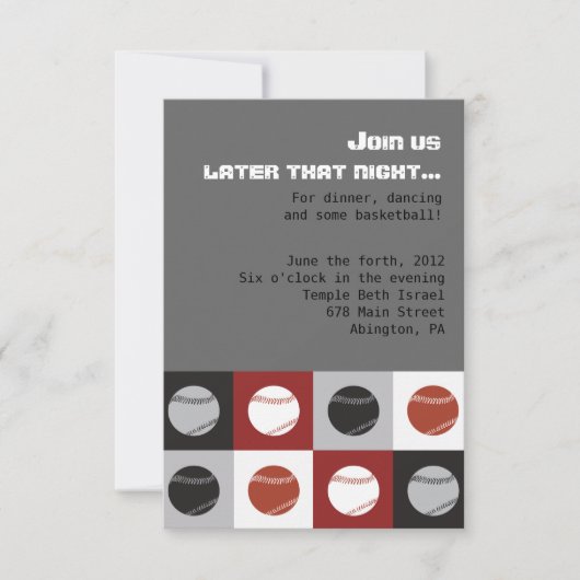 COOL BASEBALL Bar Bat Mitzvah Party Card Kaart (Voorkant)