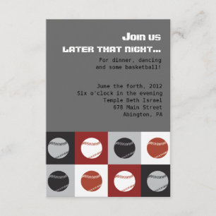 COOL BASEBALL Bar Bat Mitzvah Party Card Kaart