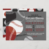 COOL BASEBALL Bar Mitzvah Invitation (Devant / Derrière)