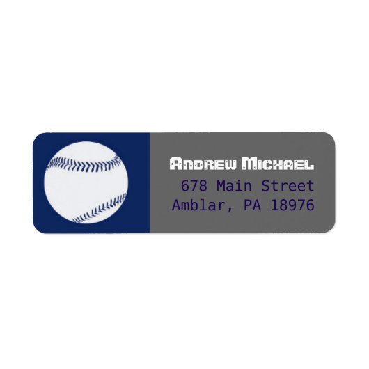 COOL BASEBALL Bar Mitzvah return address label (Voorkant)