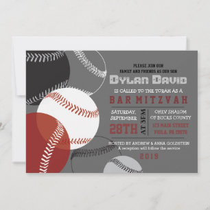 COOL BASEBALL Bar Mitzvah uitnodiging