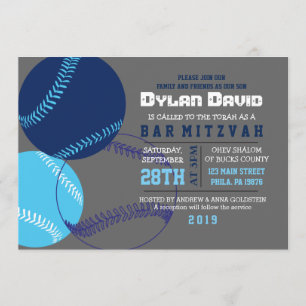 COOL BASEBALL Bar Mitzvah Uitnodiging