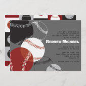 COOL BASEBALL Bar Mitzvah Uitnodiging (Voorkant / Achterkant)