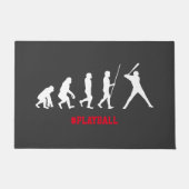 Cool Baseball Batter Silhouette Evolution Playball Deurmat (Voorkant)