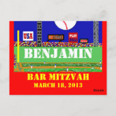 Cool Baseball Sport Bar Mitzvah Numéro de table Ca (Dos)