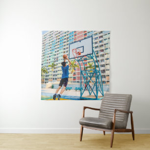 Cool Basketbal Geschenk Wandkleed