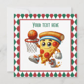 Cool Basketbal pizza party Kaart (Voorkant)