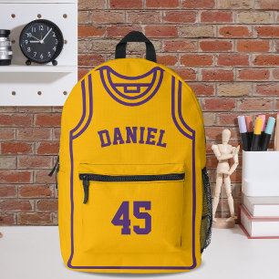 Cool Basketbal Speler Naam en Nummer Gepersonalise Bedrukte Rugzak