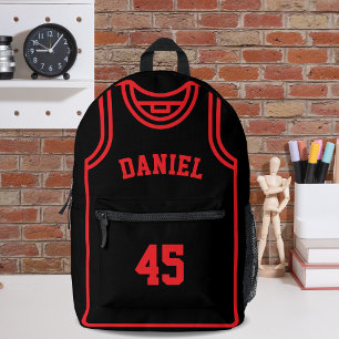 Cool Basketbal Speler Naam en Nummer Gepersonalise Bedrukte Rugzak