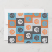 COOL BASKETBALL Bar Bat Mitzvah Reply Card RSVP Kaartje (Achterkant)