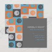 COOL BASKETBALL Bar Bat Mitzvah Reply Card RSVP Kaartje (Voorkant / Achterkant)