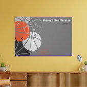 COOL BASKETBALL Bar Mitzvah Inlogbord Canvas Afdruk (Insitu (Woonkamer))