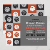 COOL BASKETBALL Bar Mitzvah Invitation (Devant / Derrière)