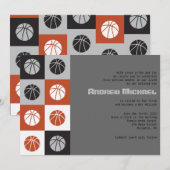 COOL BASKETBALL Bar Mitzvah Invitation (Devant / Derrière)