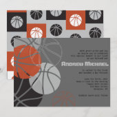 COOL BASKETBALL Bar Mitzvah Invitation (Devant / Derrière)