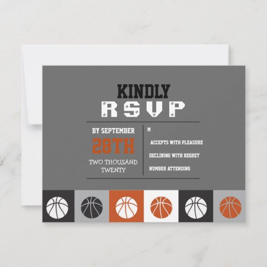 COOL BASKETBALL Bar Mitzvah Répondre Carte RSVP (Devant)