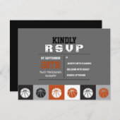 COOL BASKETBALL Bar Mitzvah Répondre Carte RSVP (Devant / Derrière)
