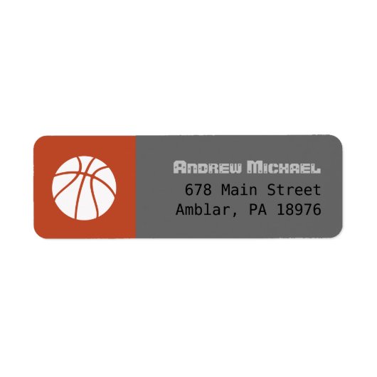 COOL BASKETBALL Bar Mitzvah retouradres label (Voorkant)