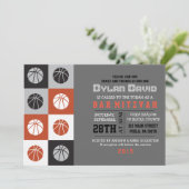 COOL BASKETBALL Bar Mitzvah Uitnodiging (Staand voorkant)