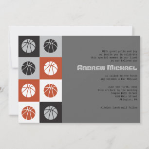COOL BASKETBALL Bar Mitzvah uitnodiging