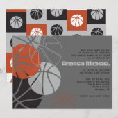 COOL BASKETBALL Bar Mitzvah uitnodiging (Voorkant / Achterkant)