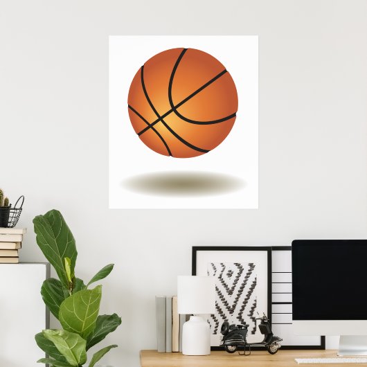 Cool Basketball Emblem Poster (Thuiskantoor)