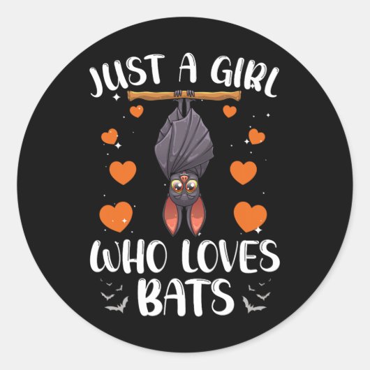 Cool Bat Voor Vrouwen Meisjes Fruit Bat Liefhebber Ronde Sticker (Voorkant)