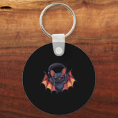 Cool Bat With Headphones Flies With Cool Jams For Sleutelhanger (Voorkant)