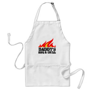 Cool BBQ apron for dad   in beige wit en geel Standaard Schort