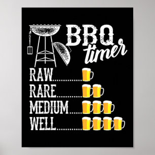 Cool Bbq-timer Raw Rare Medium Well Leuke Bier Dou Poster