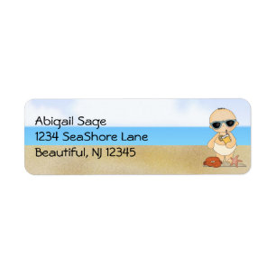 Cool Beach Baby Boy Adres Etiket