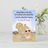 Cool Beach Baby Meisjes Baby shower Uitnodiging (Staand voorkant)