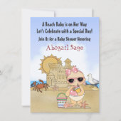 Cool Beach Baby Meisjes Baby shower Uitnodiging (Voorkant)