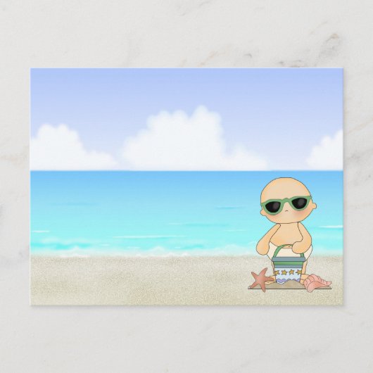 Cool Beach Baby ~ Neutraal Briefkaart (Voorkant)