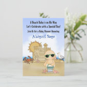 Cool Beach Baby shower Invitation pour garçons (Debout devant)