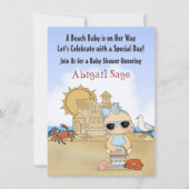 Cool Beach Baby shower Invitation pour les filles (Devant)