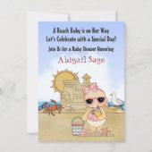 Cool Beach Baby shower Invitation pour les filles (Devant)
