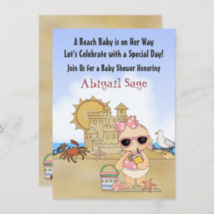 Cool Beach Baby shower Invitation pour les filles